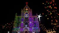 Christmas celebration Church light decorations, Kerala, India