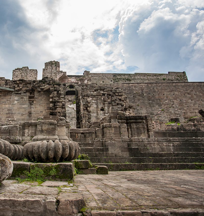 The Kangra Fort is located 20 kilometers from the town of Dharamsala on the outskirts of the town of Kangra, Himachal Pradesh, India.