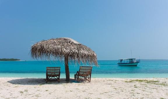 Areal view of Thinnakara island lakshadweep 