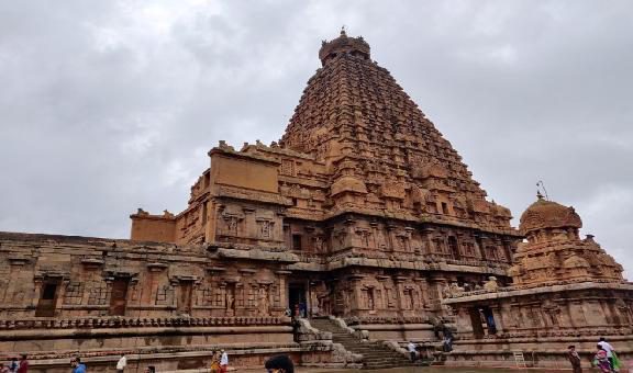 Old Maratha Palace in Thanjavur, Tamil Nadu, India. One of the tourist destinations of historical importance in Thanjavur.