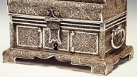 little masterpiece of art in golden or silver filigree. casket