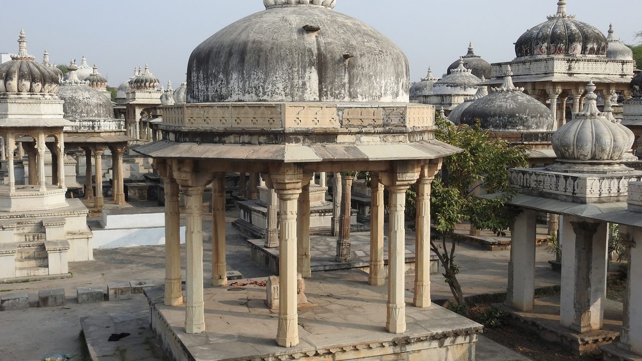 Ahar Cenotaphs located in Ahar, Udaipur, Rajasthan, India are a group of cenotaphs. It has more than 250 cenotaphs of the maharajas of Mewar that were built over approx 350 years.; Shutterstock ID 1048553564; purchase_order: -; job: -; client: -; other: -