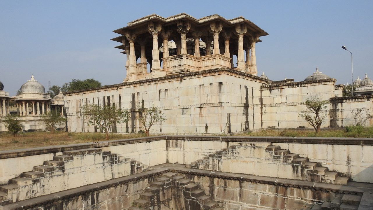 Cenotaph of Maharanaji Amarsinghji II at Ahar Cenotaphs, Udaipur, Rajasthan, India. It has more than 250 cenotaphs of the maharajas of Mewar that were built over approx 350 years.; Shutterstock ID 1048576883; purchase_order: -; job: -; client: -; other: -