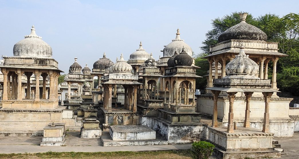 Ahar Cenotaphs located in Ahar, Udaipur, Rajasthan, India are a group of cenotaphs. It has more than 250 cenotaphs of the maharajas of Mewar that were built over approx 350 years.; Shutterstock ID 1048553558; purchase_order: -; job: -; client: -; other: -