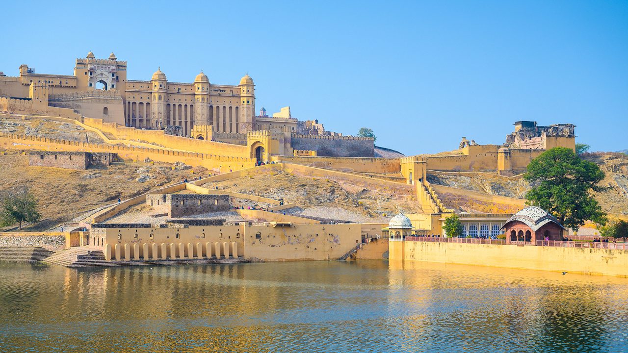 Amber Palace, The famous tourist attraction in Jaipur in Rajasthan, India