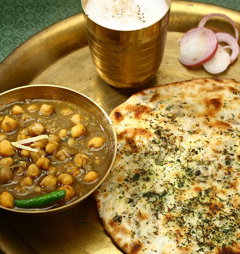 Amritsari Kulch and Chole or Aloo Kulcha with Choley, Indian Street Food