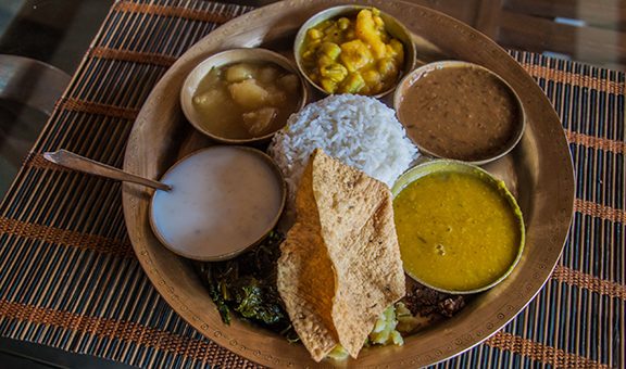 Traditional platter from Assam (Assamese Thali), India