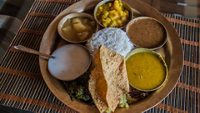 Traditional platter from Assam (Assamese Thali), India