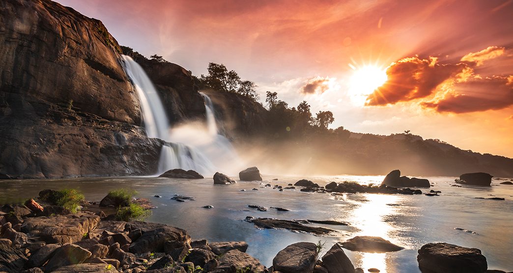 Athirappilly water Falls is the largest waterfall in Kerala and is nicknamed "The Niagara of India". is situated in Athirappilly Thrissur district, Kerala state, India