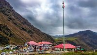 July 2018, Sikkim, India. A wide angle view of Baba Harbhajan Mandir during day time. This is a very popular tourist attraction in sikkim, India