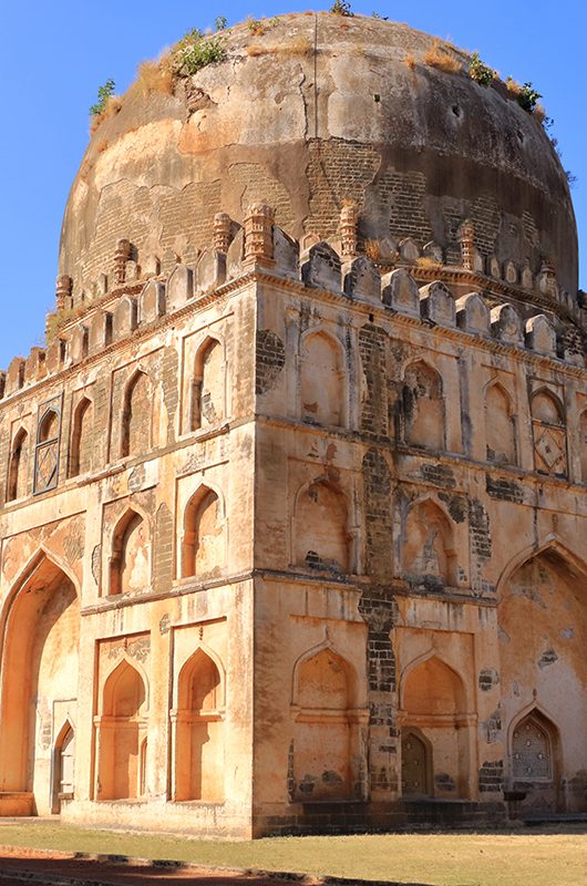 Bahmani tombs monuments and ruins view, Bidar, Karnataka in India