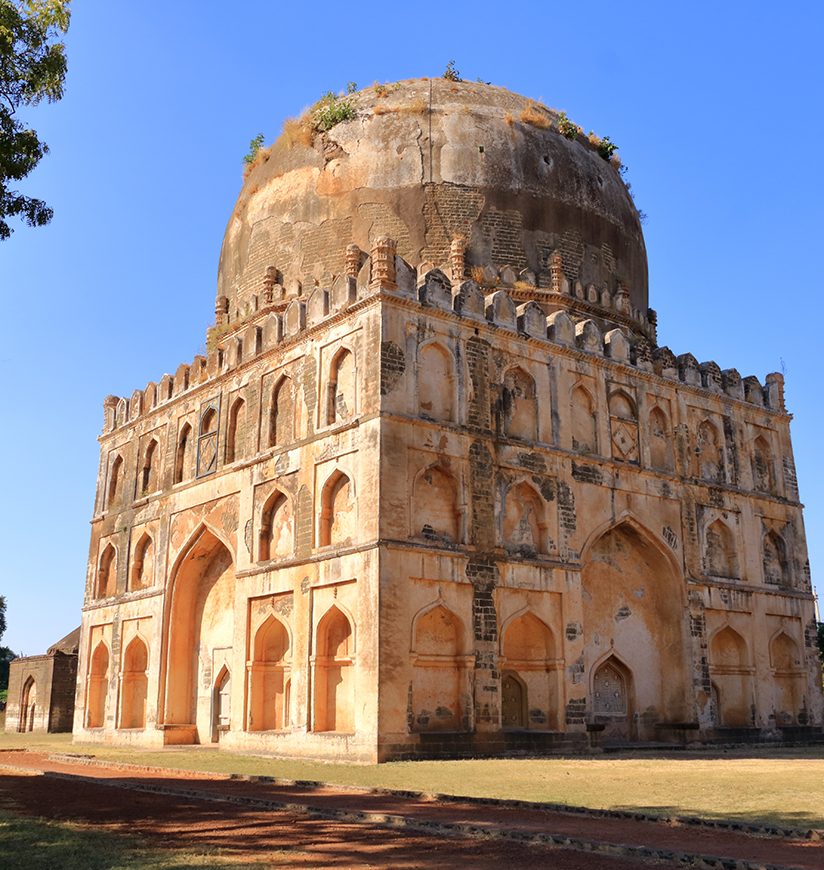 Bahmani tombs monuments and ruins view, Bidar, Karnataka in India