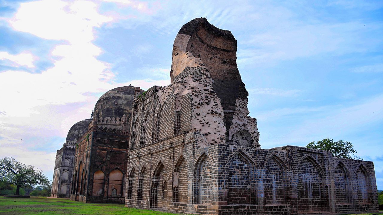 Bahmani tombs monuments and ruins view, Bidar, Karnataka, India