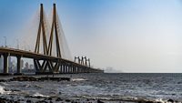 Bandra-Worli Sea link  from Bandra fort. This fort is well renowned bridge of Mumbai, India.