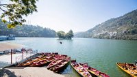 Various views of the Bhimtal lake , Uttarakhand