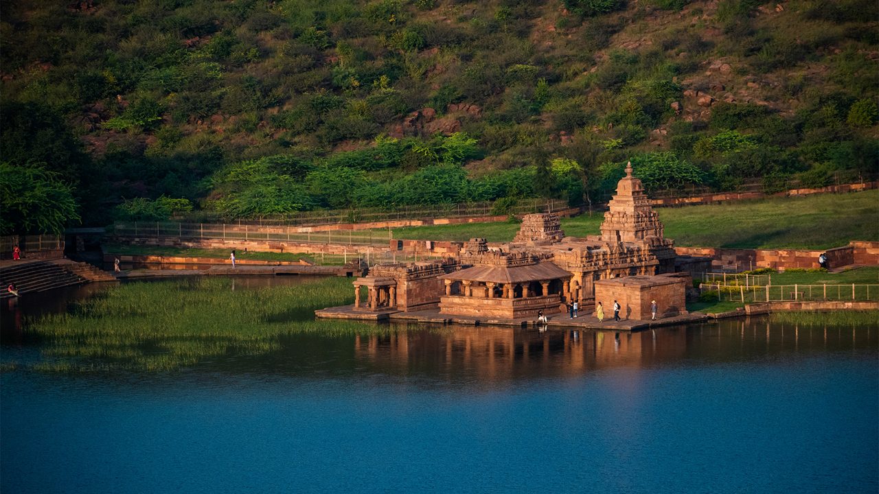 Ancient Bhutanatha temple of Badami next to Agasthya lake(Agasthya tirtha)