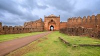 The gate of the Bidar fort in India.