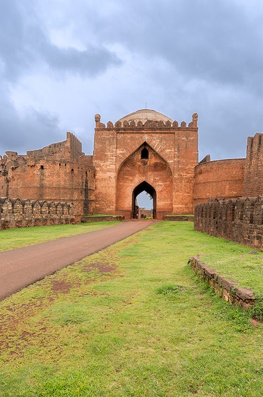 The gate of the Bidar fort in India.