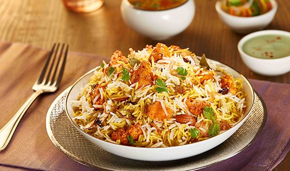 Biryani rice dish. Beautiful Indian rice dish