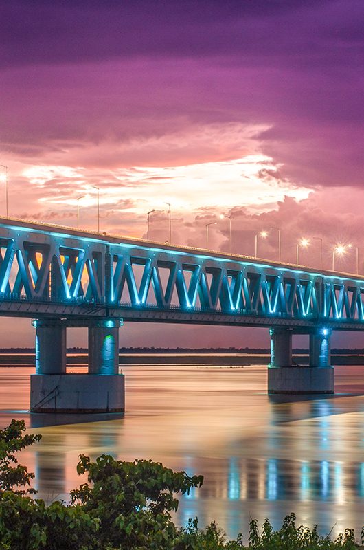 Bogibeel Bridge in Dibrugarh (Assam), which connect dibrugarh district to Dhemaji district via road and railways. ; Shutterstock ID 1428196037; purchase_order: -; job: -; client: -; other: -