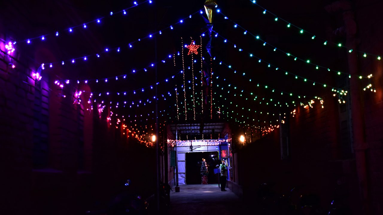 New Year Celebration decoration  ,Bow barrack ,   Kolkata , India