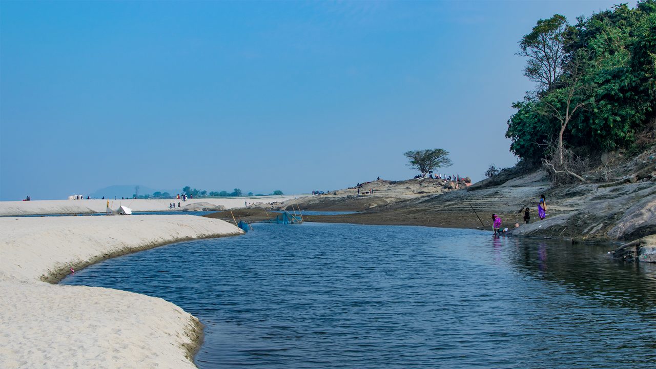 Meandering or River Brahmaputra at Panikhaiti, Guwahati