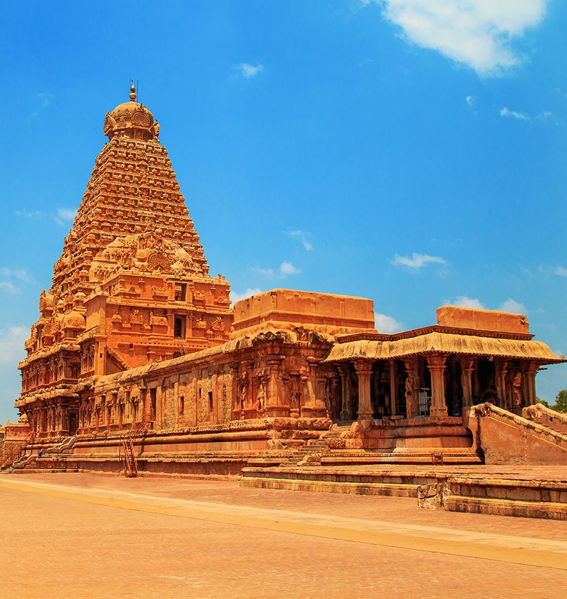 Brihadeeswara Temple in Thanjavur, Tamil Nadu, India, 23.03.2017. One of the world heritage sites UNESCO. 