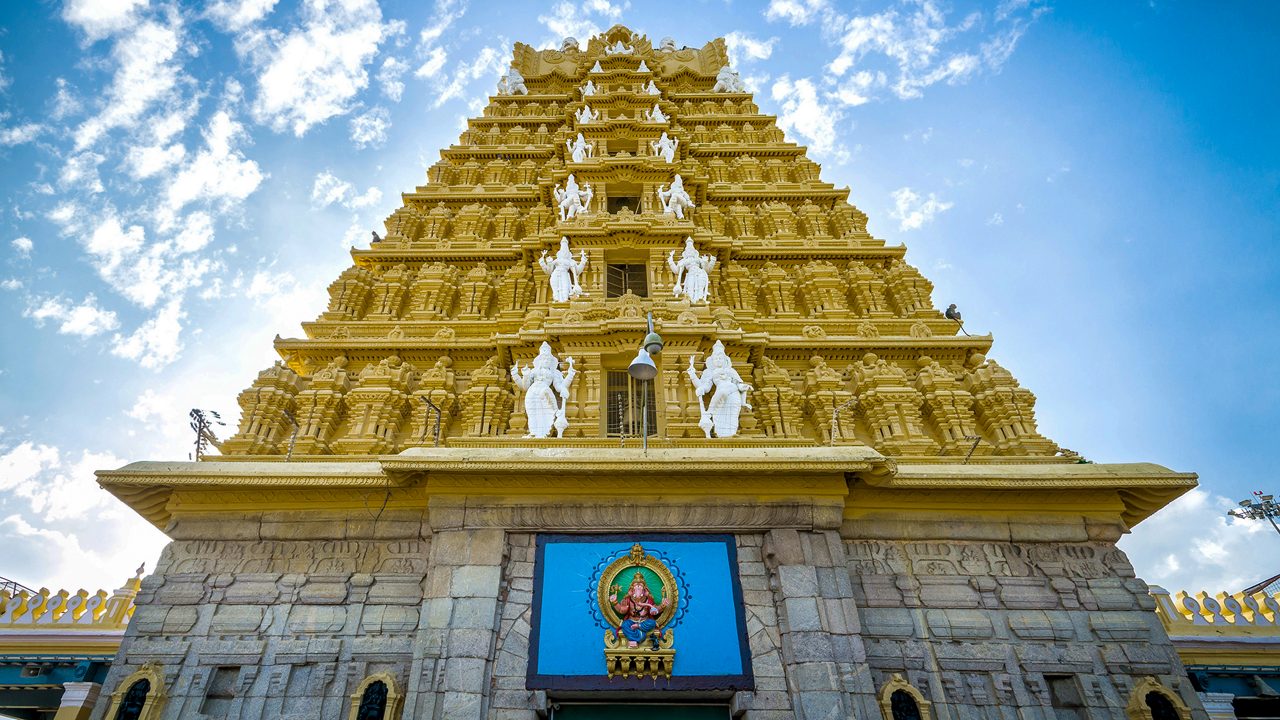 Facade of Shri Chamundeshwari Temple in Mysore, India; Shutterstock ID 470380559; purchase_order: -; job: -; client: -; other: -