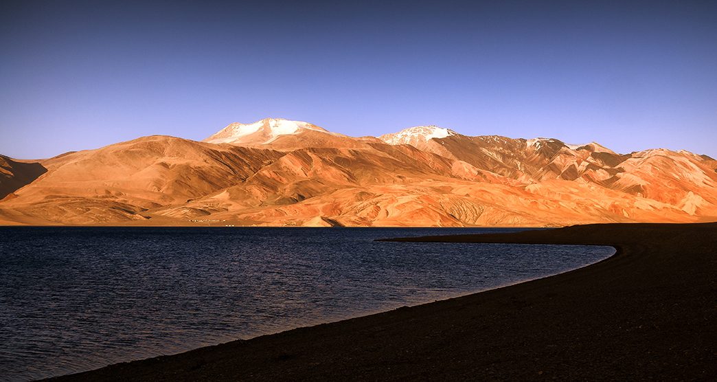 The lake Tso Moriri, in the Changthang Wildlife Sanctuary, Ladakh, India.