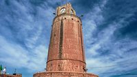 12 23 2010 Vintage Clock Tower at Chaubara is circular Clock Tower heart of Bidar town Karnataka India.