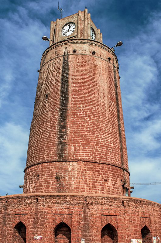 12 23 2010 Vintage Clock Tower at Chaubara is circular Clock Tower heart of Bidar town Karnataka India.