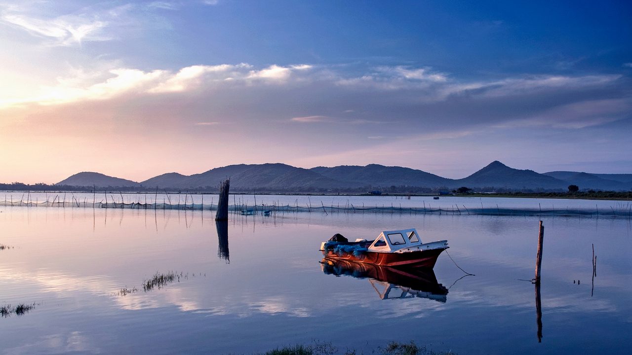 Beautiful Chilika Lake in Rambha, Odisha, India