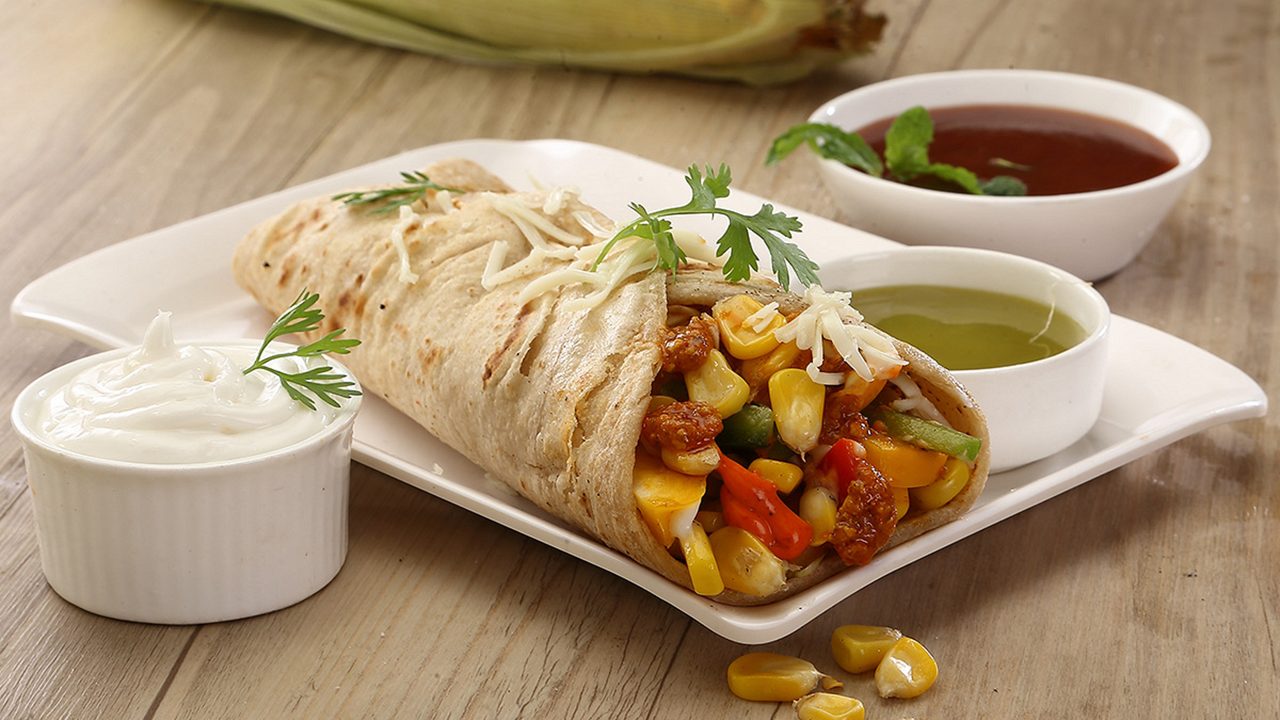 Sweetcorn wrap sweetcorn roll sweetcorn Frankie corn roll