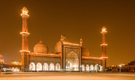 Famous Jama Masjid in New Delhi, India on the auspicious day of Eid.