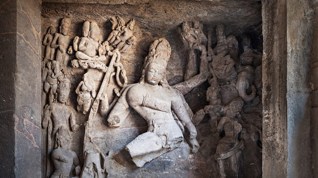 Elephanta Island caves near Mumbai in Maharashtra state, India; Shutterstock ID 267665357; purchase_order: -; job: -; client: -; other: -