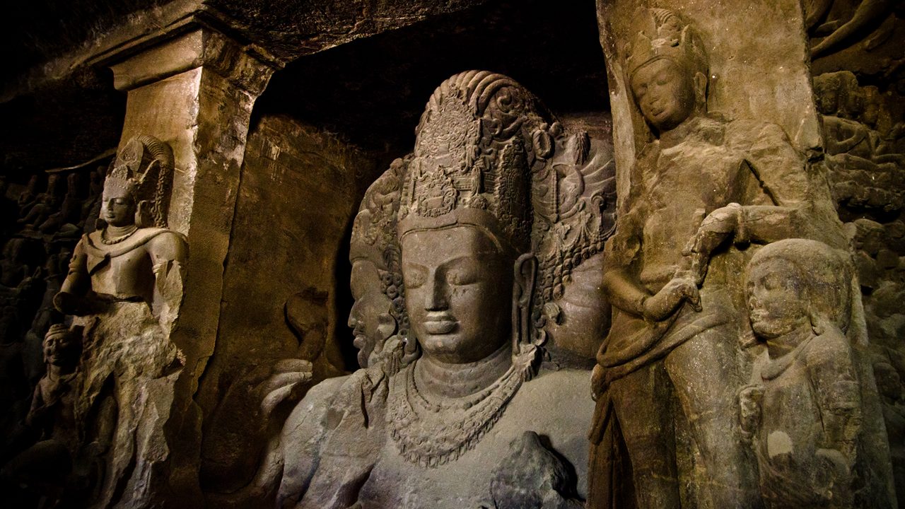 The caves of Elephanta Island, Mumbai, India.; Shutterstock ID 135814238; purchase_order: -; job: -; client: -; other: -