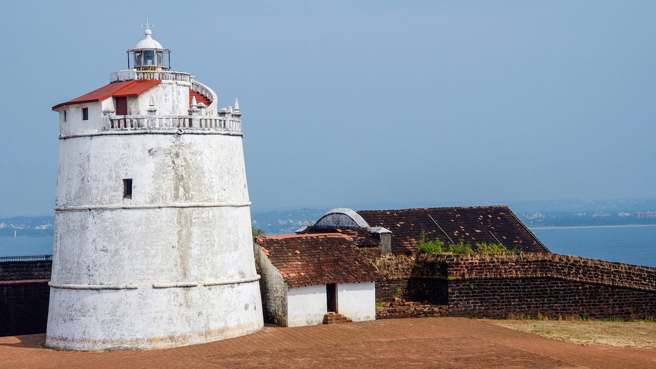 Lighthouse in Aguada fort,located near Sinquerim Beach,Goa,portuguese India ; Shutterstock ID 170347154; purchase_order: -; job: -; client: -; other: -