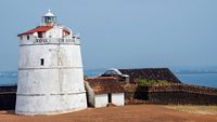 Lighthouse in Aguada fort,located near Sinquerim Beach,Goa,portuguese India ; Shutterstock ID 170347154; purchase_order: -; job: -; client: -; other: -