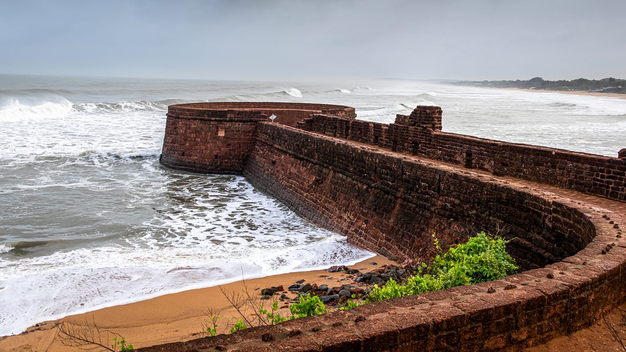 Landscape of the Old ruins of Fort Aguada on the seashores of Goa ; Shutterstock ID 1564650607; purchase_order: -; job: -; client: -; other: -