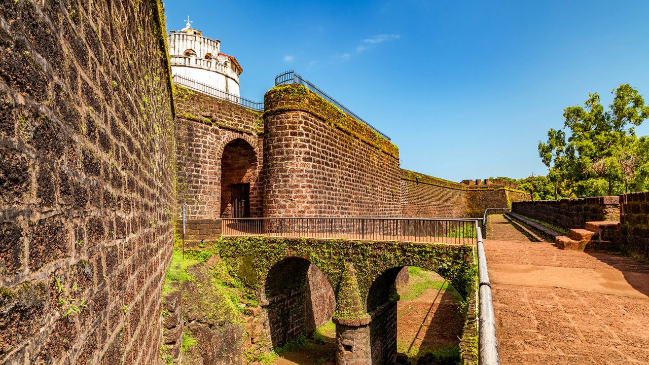Aguada Fort - North Goa - Seventeenth-century Portuguese fort standing in Goa, India, on Sinquerim Beach; Shutterstock ID 1065727919; purchase_order: -; job: -; client: -; other: -