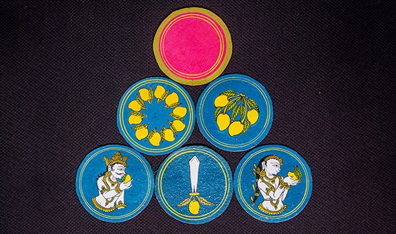 Ganjifa, is a card game and type of playing cards that are most associated with Persia and India.
