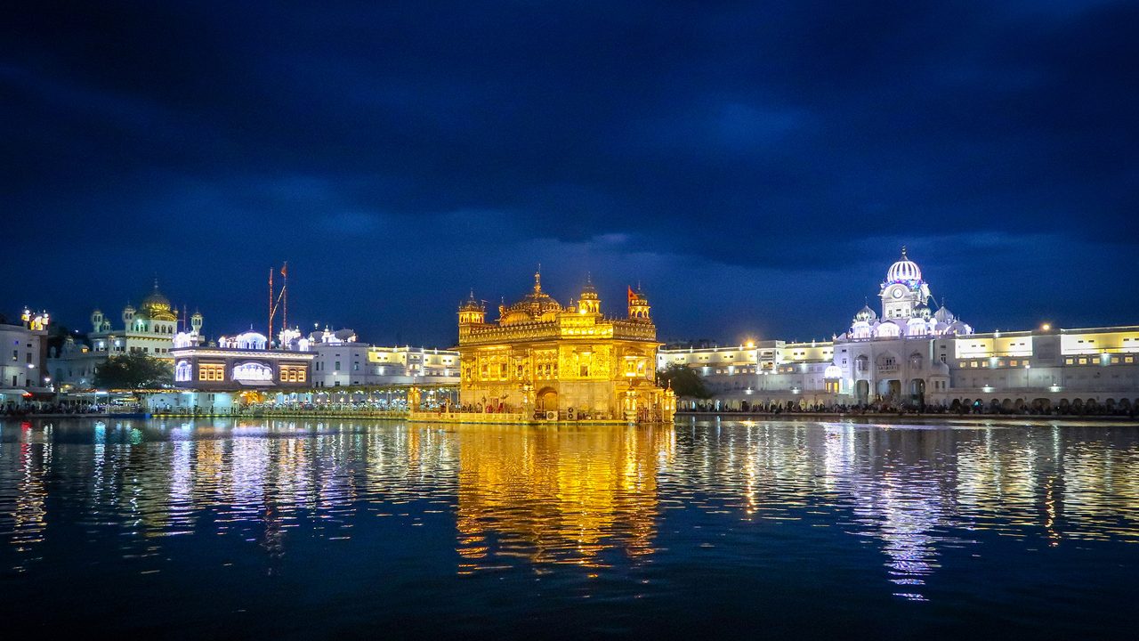 Golden Temple in Evening with Blue Sky, Punjab India