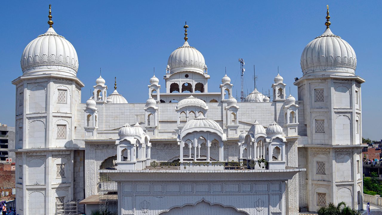 Front View of Gurudwara Dukhniwaran Sahib Ludhiana, Punjab captured on October 2020