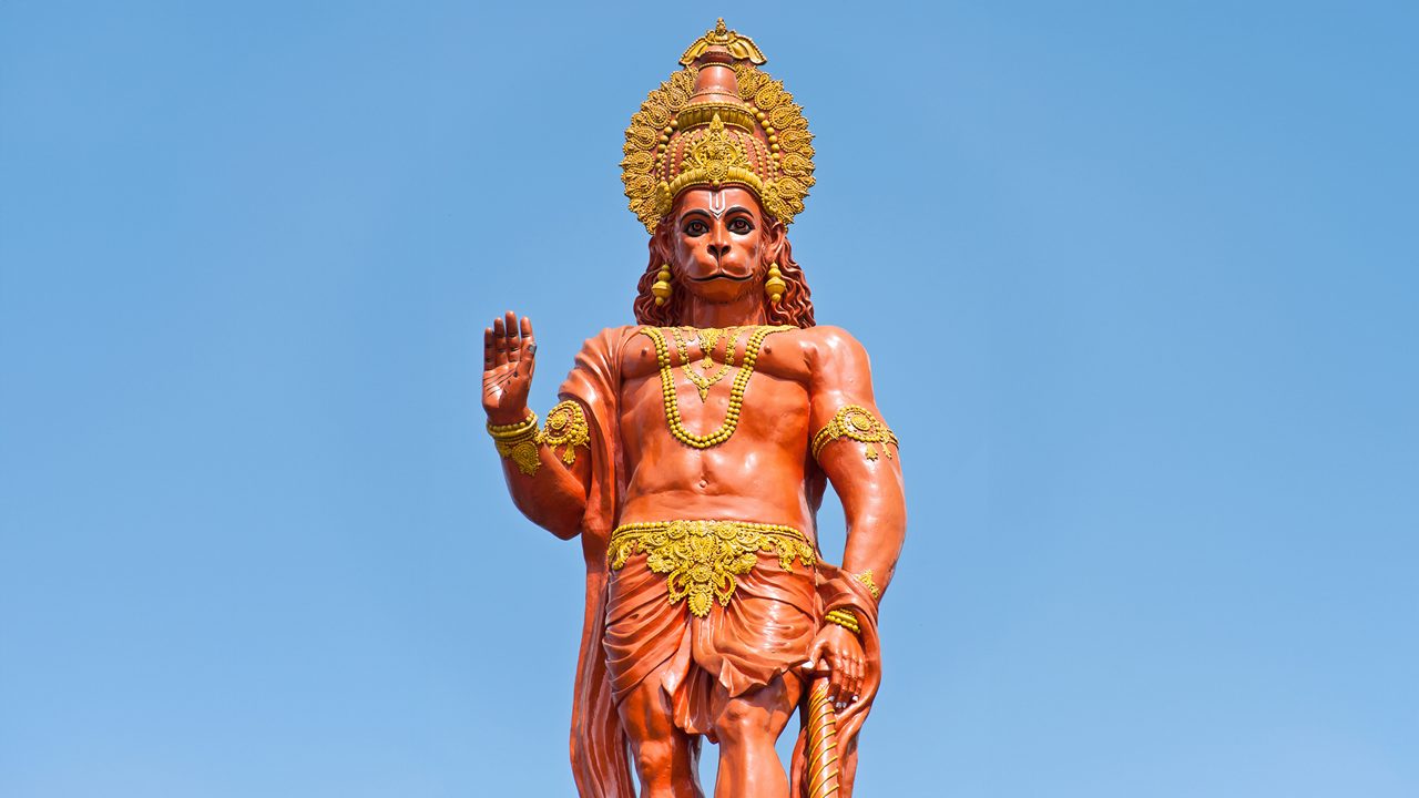 Hanuman statue at Shri Shri Hanuman Park in Kalimpong, Sikkim, India