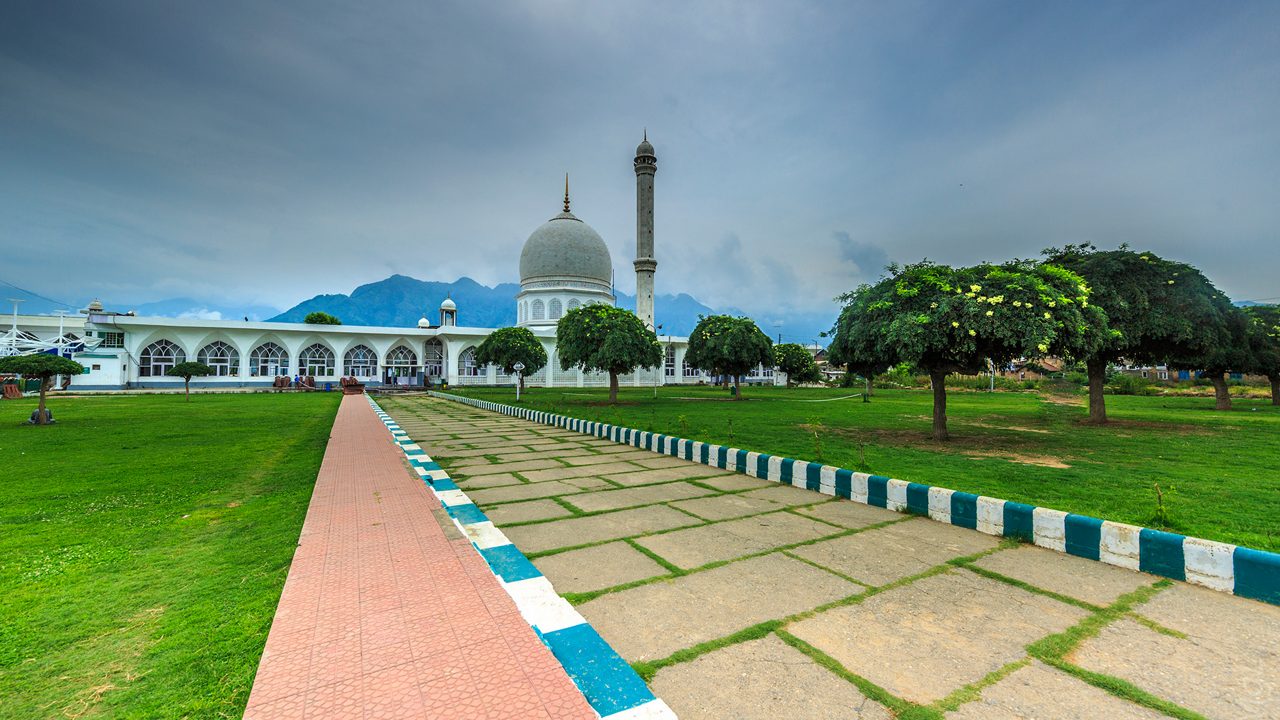 famous and iconic hazratbal shrine of Srinagar, Jammu and Kashmir, India; Shutterstock ID 1555249811; purchase_order: -; job: -; client: -; other: -