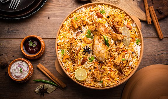 Dum Handi chicken Biryani is prepared in an earthen or clay pot called Haandi. Popular Indian non vegetarian food