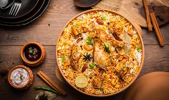 Dum Handi chicken Biryani is prepared in an earthen or clay pot called Haandi. Popular Indian non vegetarian food