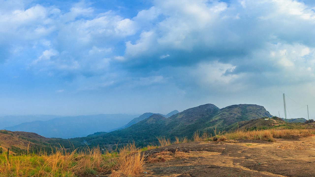 Beautiful view of Ilaveezhapoonchira, a tourist destination located in Melukavu village in Kottayam district near Kanjar, Kerala, India.