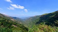Beautiful view of Ilaveezhapoonchira from the top of hill, a tourist destination located in Melukavu village in Kottayam district near Kanjar, Kerala, India.