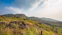 View of the landscape in Ilaveezhapoonchira, a tourist destination located in Melukavu village in Kottayam district near Kanjar, Kerala, India